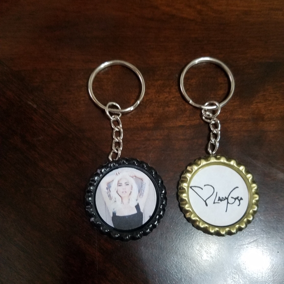 Lady Gaga Bottle Cap Keychains